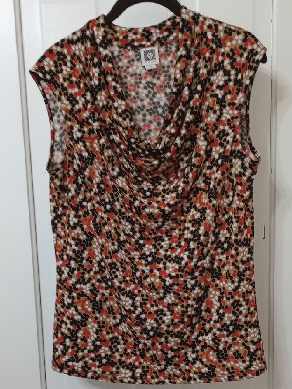 Sleeveless Cowl Neck Printed Top - Multi-Color